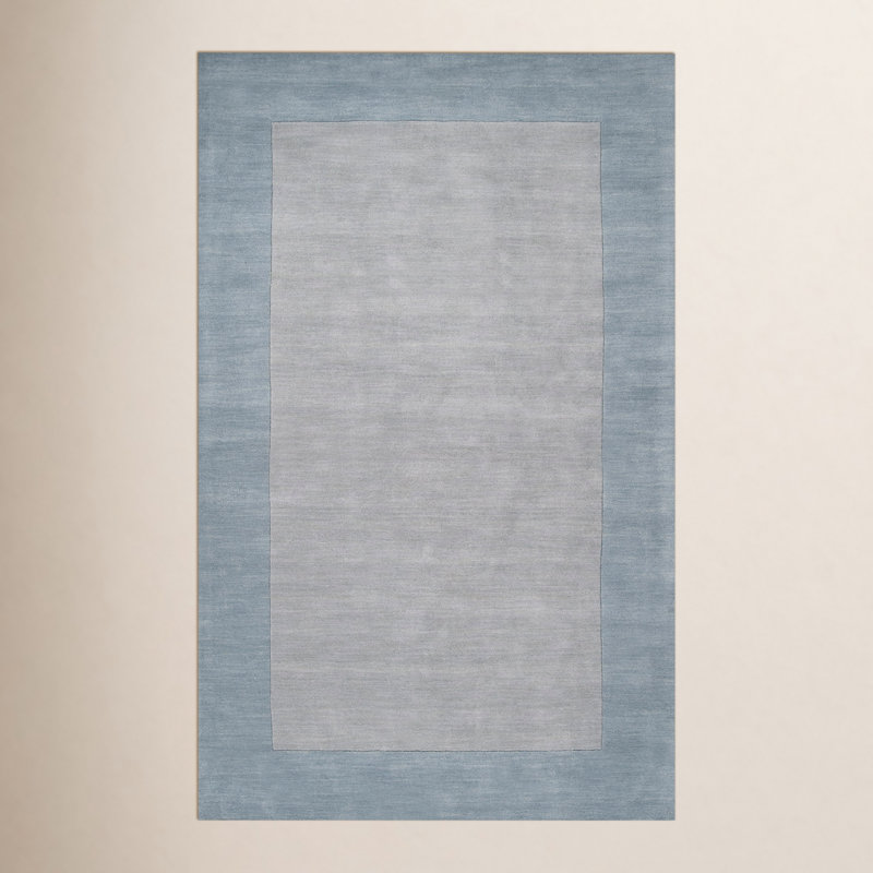 Tapis gris / turquoise en laine tissé à la main Dolma, Rectangle 12 pi x 15 pi