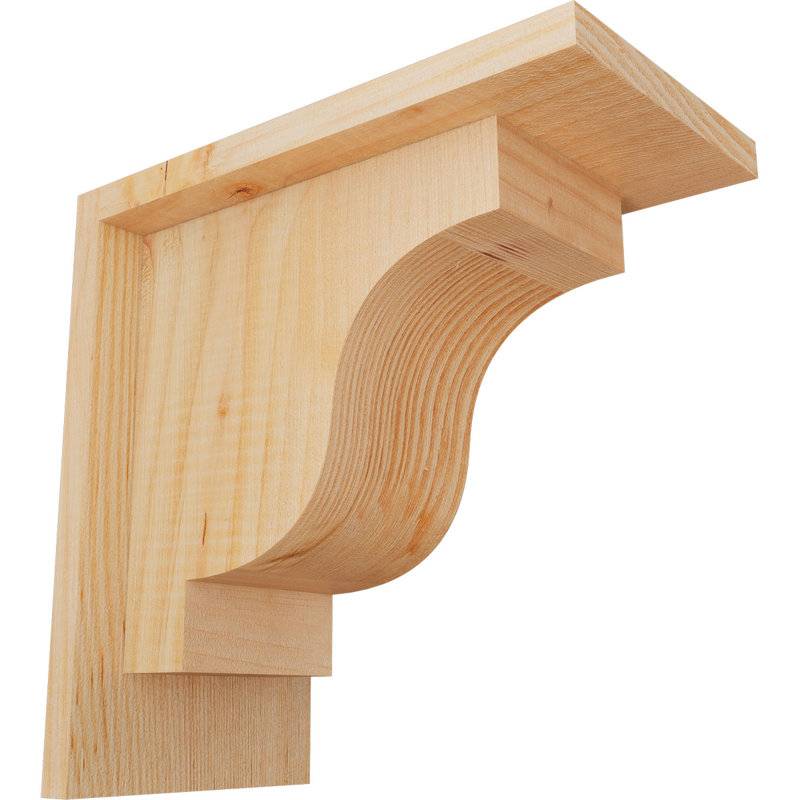 Newport Corbel w/Backplate, 10" H x 5.5" W x 10" D, Douglas Fir, Smooth