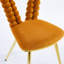 Chaises orange et dorées de 4 personnes: sièges confortables, structure en fer, convient à la salle à manger, au café au bureau