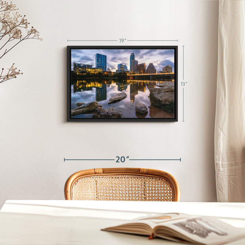 Impression sur toile Austin City Reflection, H 13 po x l 19 po