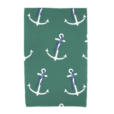 Serviette de plage à imprimé géométrique Ludwig Anchor Whimsy