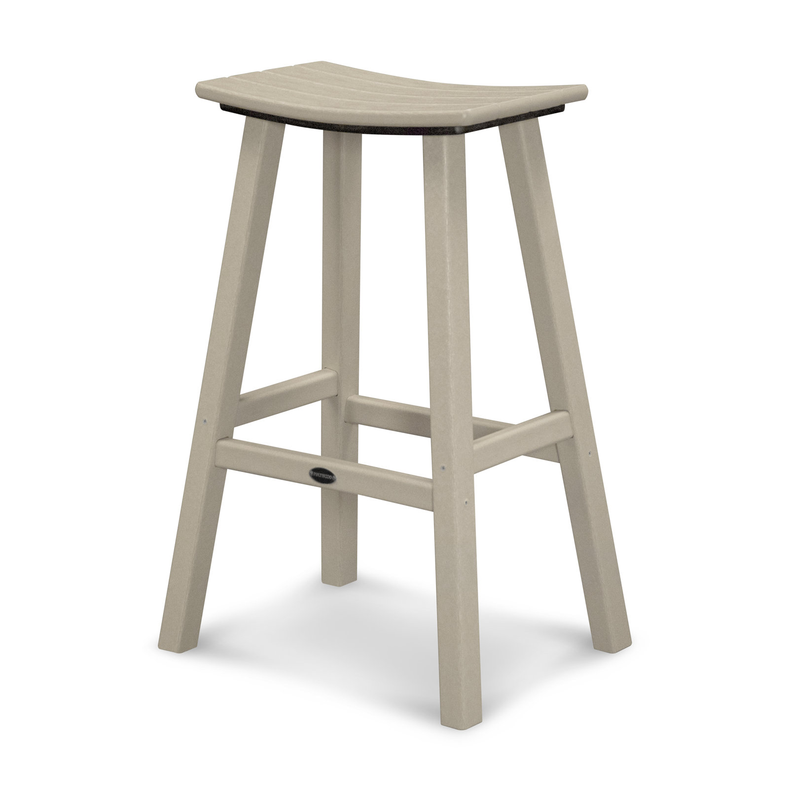 POLYWOOD Traditional Garden Patio Bar Stool, Sand, 29.75" H