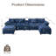 Canapé modulaire en U surdimensionné en chenille avec double console USB et repose-pieds-131403467