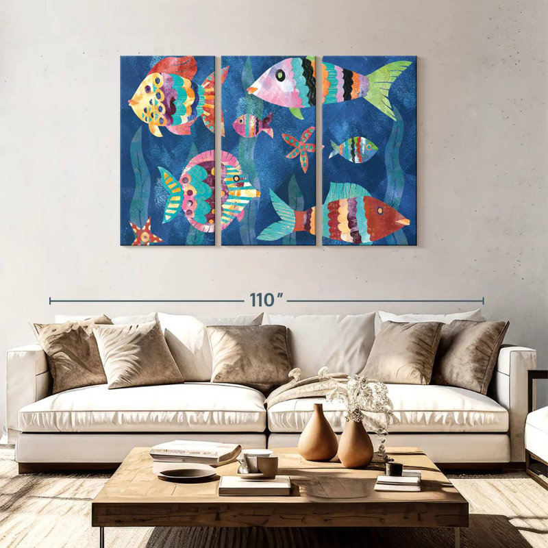 Ashelle Boho Reef Fish III, H 48 po x l 74 po