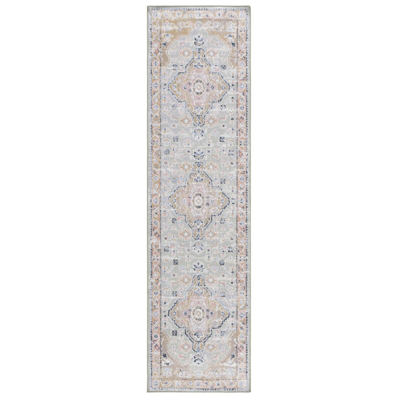 Tapis oriental lavable à la machine Bayside, Tapis de couloir 2 pi 2 po x 8 pi