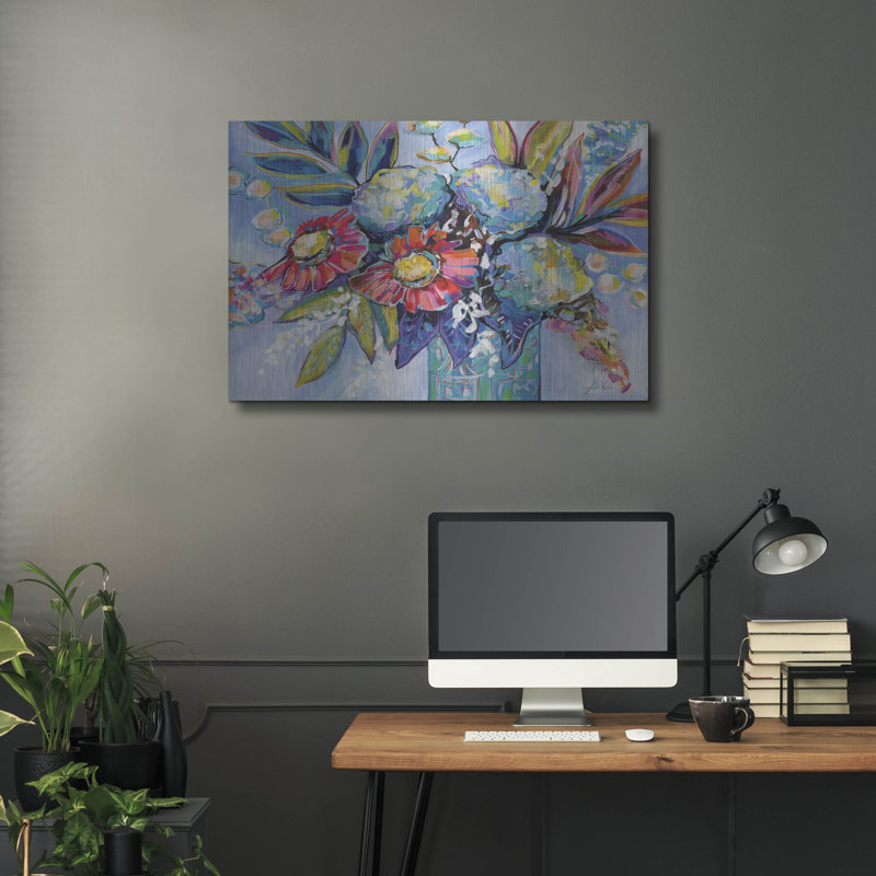 Art mural en métal «Bouquet de Pâques» par Jeanette Vertentes, H 24 po x l 36 po