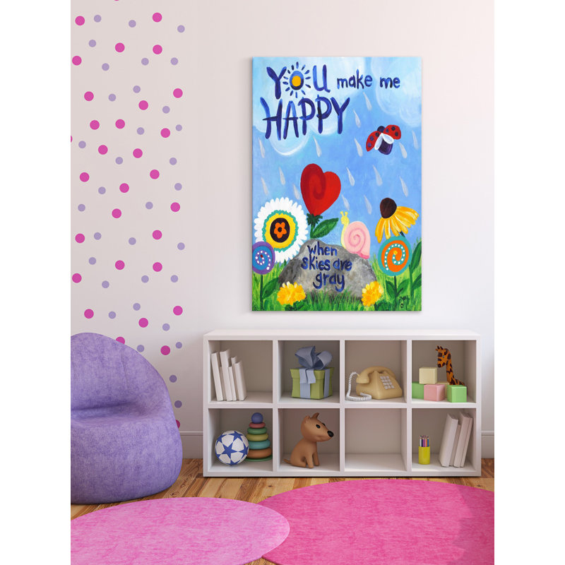 «You Make Me Happy», reproduction sur toile tendue, H 45 po x l 30 po x P 1,5 po