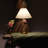 Squiggle 22" LED Table Lamp with Twisting Base and Ivory Empire Shade-98278478