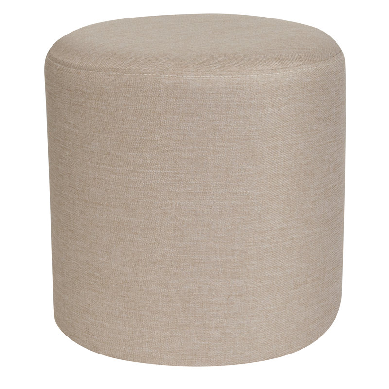 Repose-pieds rond rembourré Denison Taut, Beige