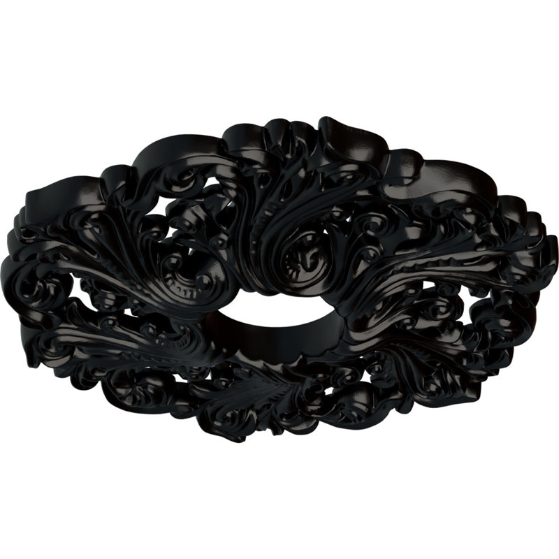 Médaillon de plafond de 19 5/8 po x 4 3/4 po x P 1 3/4 po Orrington (convient aux auvents jusqu'à 4 3/4 po), Noir de jais