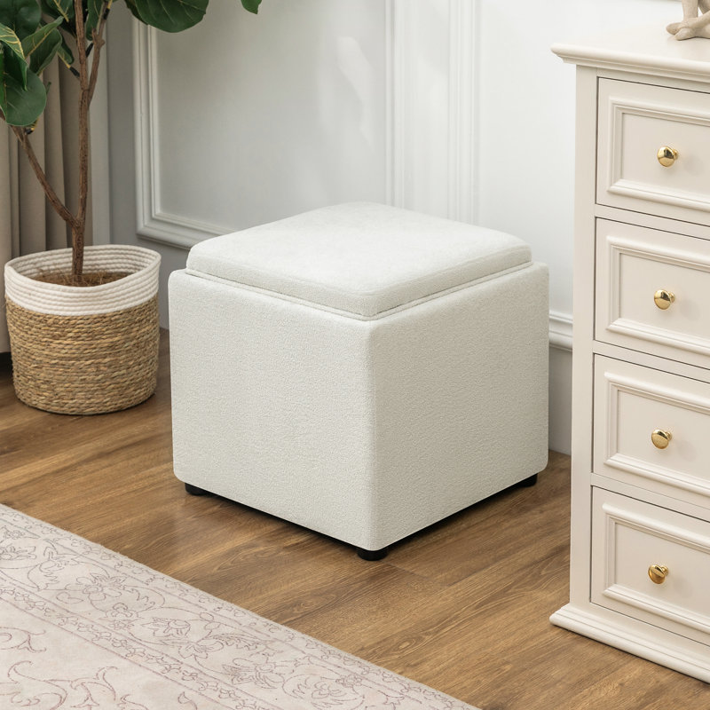 Repose-pieds avec rangement Ciocia, Beige clair