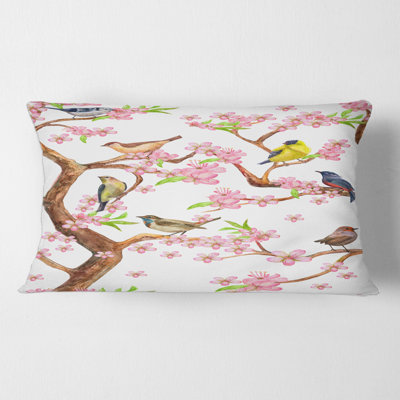 Housse et insert de coussin rectangulaire Little Birds on Flow