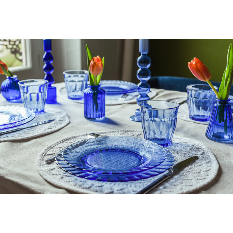 Duralex Picardie Marine Drinking Glass 310ml, 16.9cm H x 8.25cm W x 8.25cm D, Blue