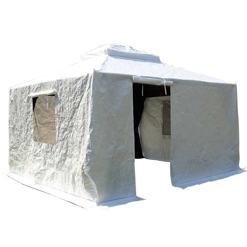 Housse de protection pour abri de jardin universelle 12 'x 12' imperméable toutes saisons avec parois latérales, fenêtres en filet de polypropylène, ventilation blanche