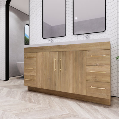 Meuble-lavabo sur pied avec lavabo en acrylique renforcé Verda