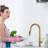 Brass Single Handle Pull Down Sprayer Kitchen Faucet, Deck-Mounted Kitchen Sink Faucet 2-Mode Spray-104905131