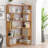 Space-Saving Corner Bookshelf with Anti-Tip Safety-129159052