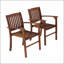 Ensemble de 2 chaises d'extérieur en bois massif brun