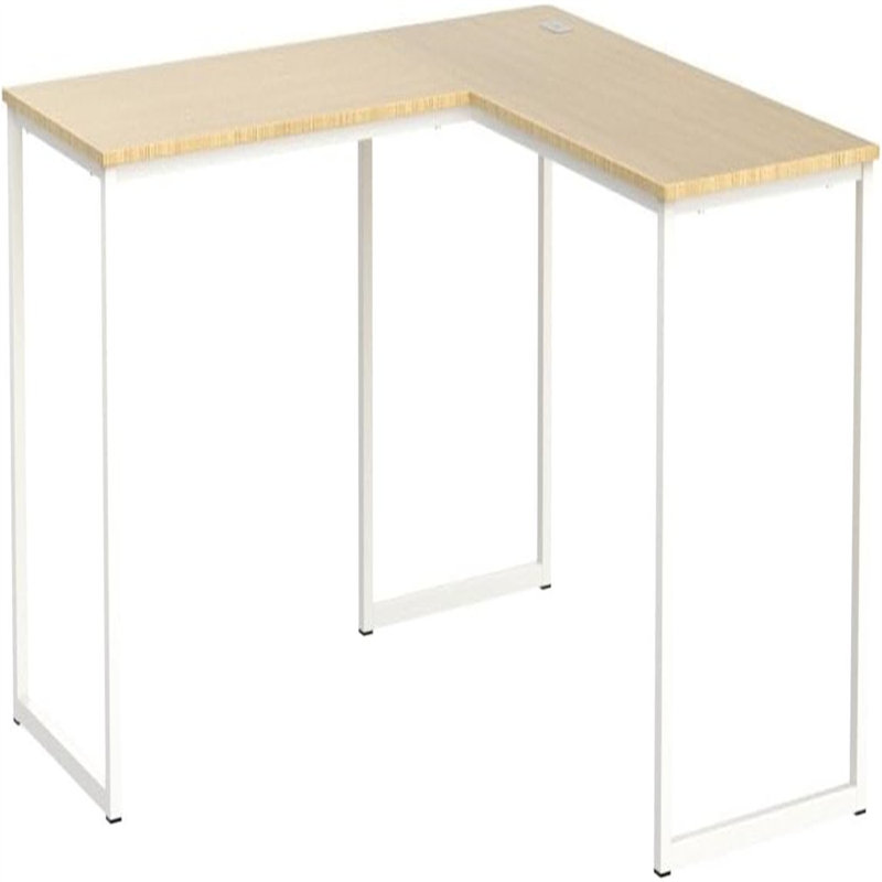 Bureau d'écriture en L Chaddie, Blanc, H 27,99 po x l 60 po