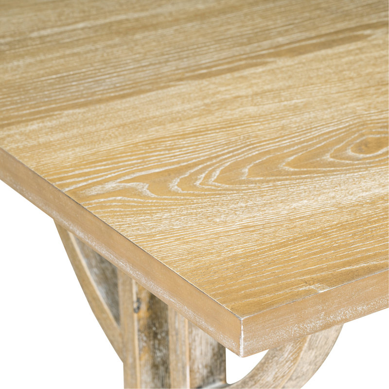 Table de salle à manger rétro avec 4 chaises et 1 banc en bois naturel, Natural Wood Wash