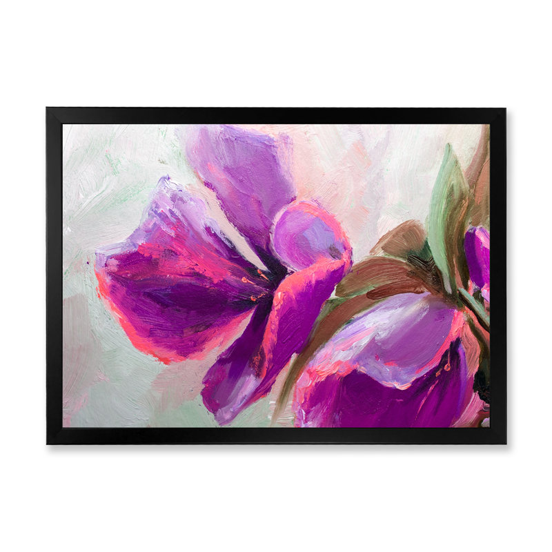 Fleur - reproduction de cadre photo sur toile, Cadre noir, H 24 po x l 36 po x P 1 po