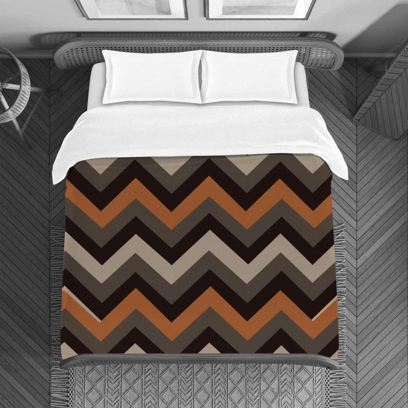 Polyester Chevron / Zig Zag Duvet Cover, Twin Duvet Cover