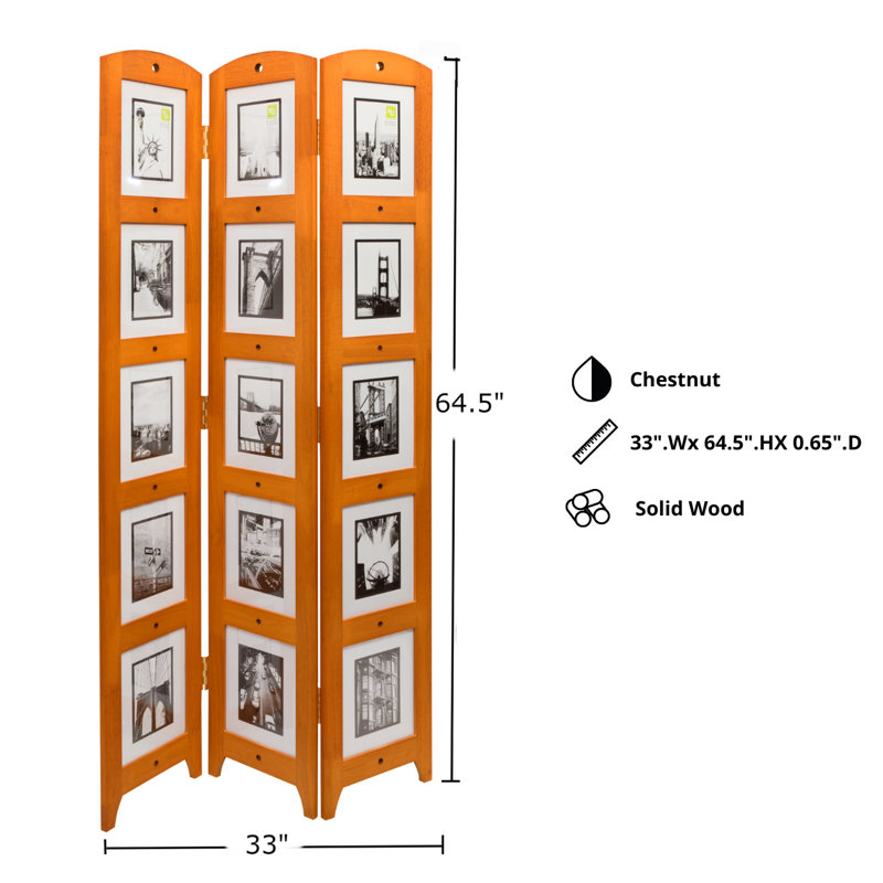 Paravent à 3 panneaux pliable l 33,75 po x H 64 po Julee, Le Caire