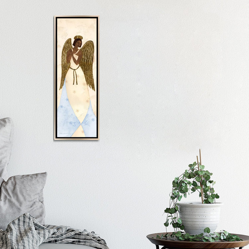 Seraphin III - reproduction d'art sur toile tendue, H 36 po x l 12 po, Reproduction encadrée sans passe-partout, Champagne