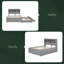 Lit plateforme double avec lit gigogne, tiroirs et prises USB-666365256