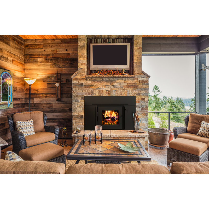 Nova 2500 Square Feet Natural Vent Wood Burning Stove Insert with Blower