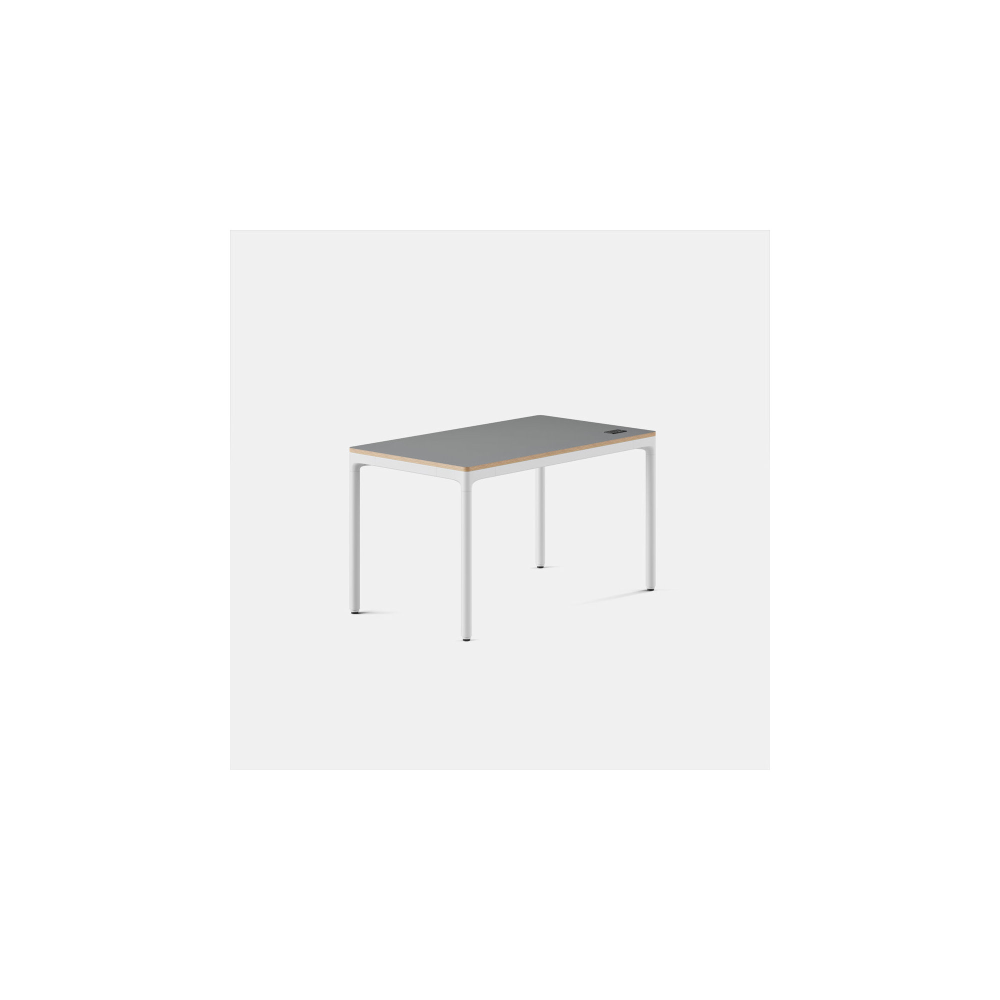 Four Leg Standing Desk, Carbon, White, 44.6" H x 48" W x 27" D