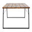 Table de salle à manger industrielle moderne avec design à lattes et structure noire, 175,5 cm de large, finition bois, 92,3 cm de profondeur x 76,8 cm de hauteur, panneaux à lattes