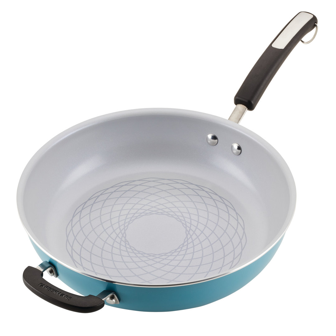 Farberware Eco Advantage Ceramic Nonstick Deep Frying Pan / Skillet with Helper Handle, 12.5 Inch Farberware