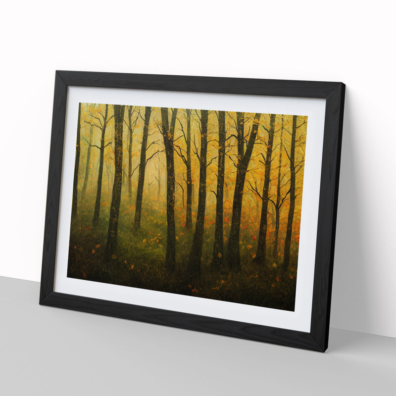 XH1022-7579X Royal Autumn Forest - Single Picture Frame Painting, Black , 46cm H x 64cm W x 2cm D