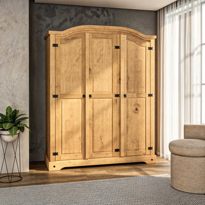 Harietta 3 Door Solid Wood Wardrobe