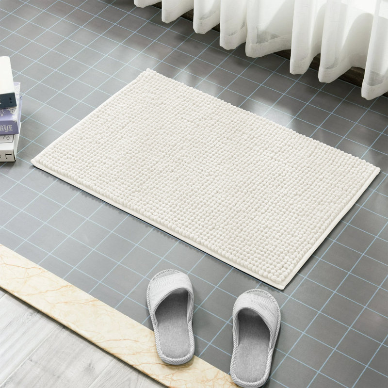 Nelu Ultra Absorbent Non-Slip Chenille Door Mat – Soft Microfiber Mat for Bathroom, Kitchen & Entryway, 40cm W x 60cm L