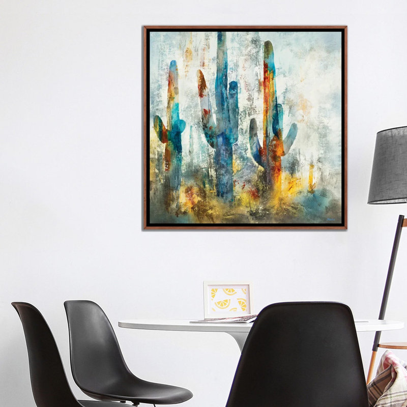 «Saguaro Forest» encadré par Scott Brems, H 37 po x l 37 po x P 1,5 po, Toile flottante classique avec cadre en bois, Non