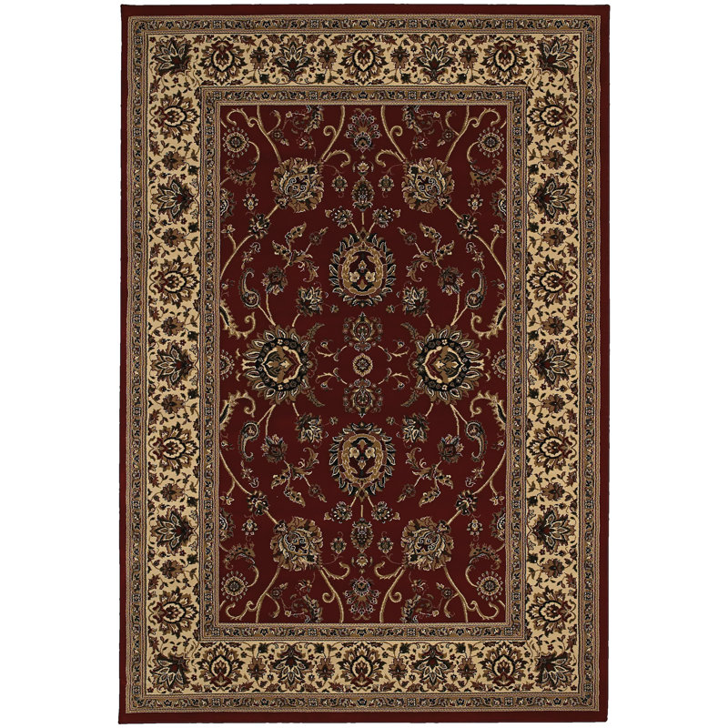 Tapis oriental rouge / ivoire Shelburne, Rectangle 10 pi x 12 pi 7 po