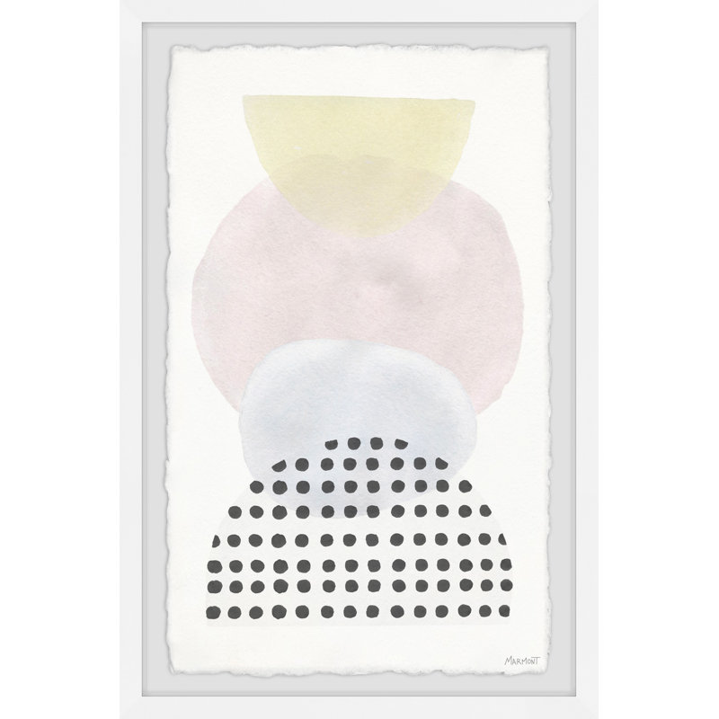 Pastel Circles And Black Dots - Single Picture Frame Painting, 30 cm H x 20 cm W