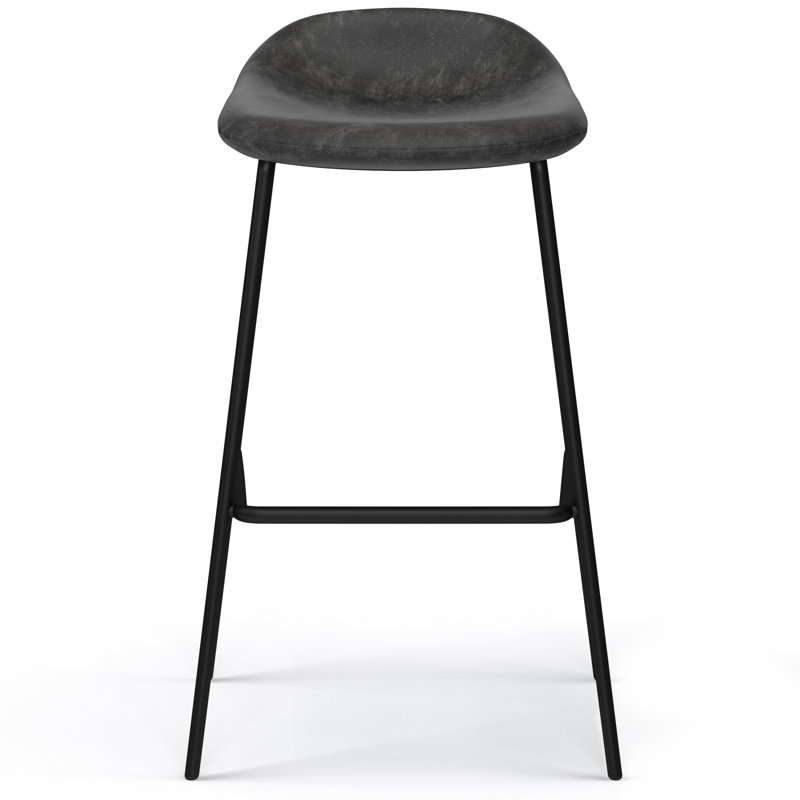 Tabourets rembourrés Dafney, Gris anthracite délavé, Tabouret de comptoir (siège d’une hauteur de 24
