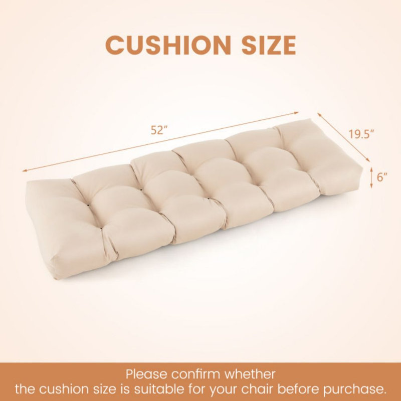 Coussin de siège d'extérieur 1 pièce Nayelee Ebern Designs, Beige
