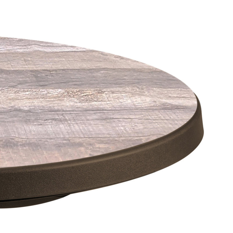 Aquaba Round Folding Outdoor Dining Table With Umbrella Hole , 38'' in. W 38'' in. D, Bronze, Ranch
