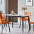 Large Rectangular Table With Strong Metal Base Modern Stone Dining Table For Kitchen 1.6M