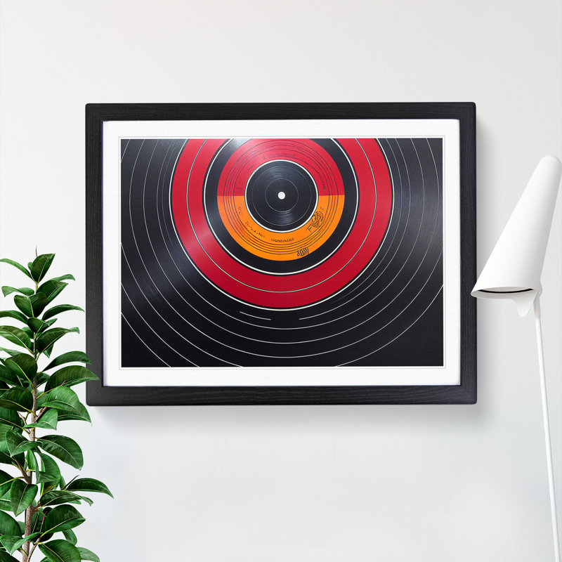 Flawless Vinyl Record - Single Picture Frame Print, Black, 25cm H x 34cm W x 2cm D