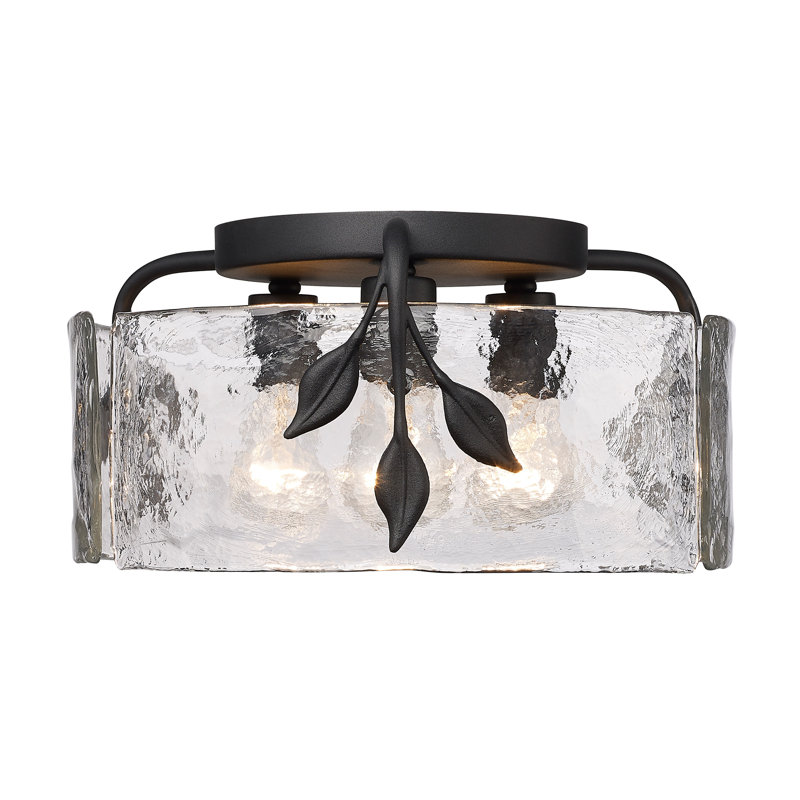 Plafonnier encastré en verre Andries, Noir