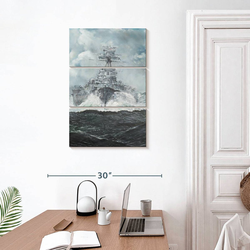 Mait HMS Hood Heads For Bismarck, 32" H x 20" W