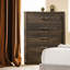 Commode élégante et fonctionnelle à 5 tiroirs pour le rangement et l'organisation de la chambre à coucher