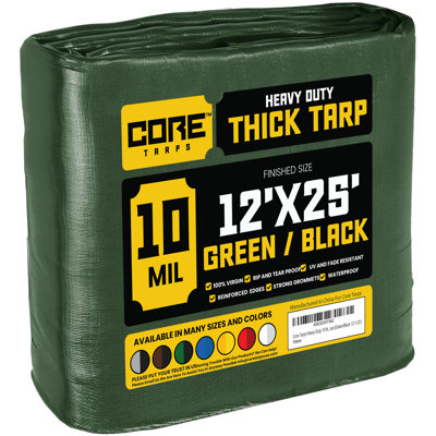 10 Mil Heavy Duty Polyethylene Tarp, Waterproof, UV Resistant