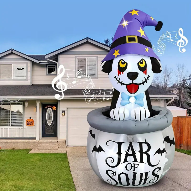Chiot Jack Skellington 9 pi avec lumières DEL 9 pi
