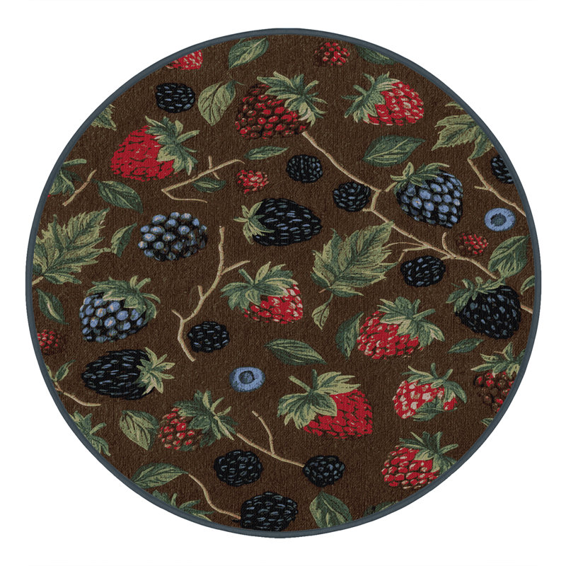 Tapis brun lavable à la machine, Rond 6 pi